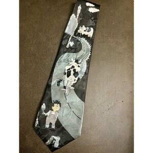 COW CATTLE CALL DESIGNER NECKTIE Renaissance Vintage Novelty Tie Cow Riding Bike